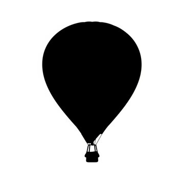 Black Hot Air Balloon Silhouette.