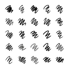 Fototapeta premium Collection of Handwritten Letter M Variations.