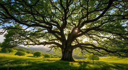 Fototapeta premium Large Tree In Nature Landscape .