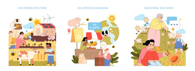 Fototapeta premium Eco-Friendly Living Through Illustrations of Sustainability