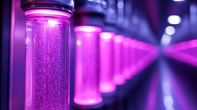 Bubbles in purple light.