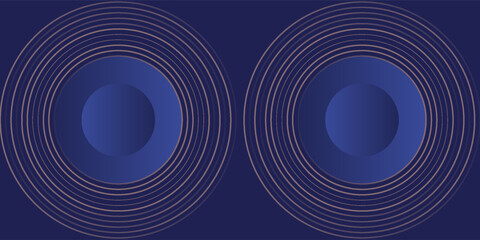 Background geometric shapes circle blue. Line orbit orange color. Galaxy and solar system pattern © sholeh