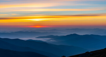 Fototapeta premium Sunrise Mountain Landscape .