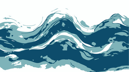 Vector abstract artwork of the ocean's waves with dynamic water movement