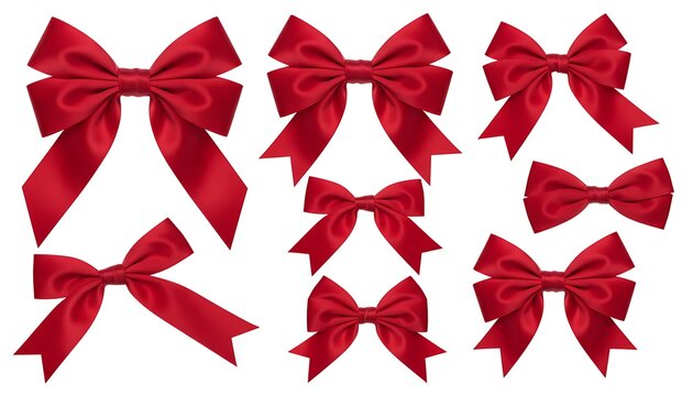 Red Satin Bows Set Arrangement