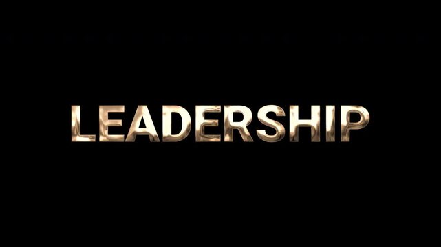 text animation Leadership gold effect
