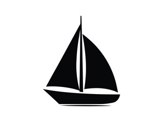 Fototapeta premium Sail boat icon, sailing boat logo, ship vector illustration isolated on white background