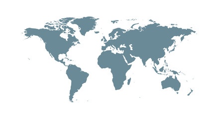 Fototapeta premium World Map Silhouette on White Background.