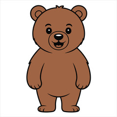 Obraz premium Vector brown bear cartoon character