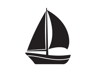 Fototapeta premium Sail boat icon, sailing boat logo, ship vector illustration isolated on white background