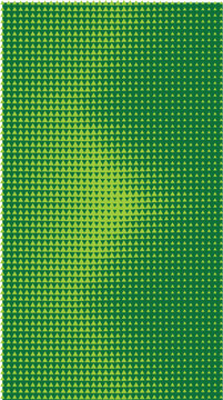 Vibrant green halftone pattern with a bright yellow green spotlight effect abstract digital art texture with a retro feel