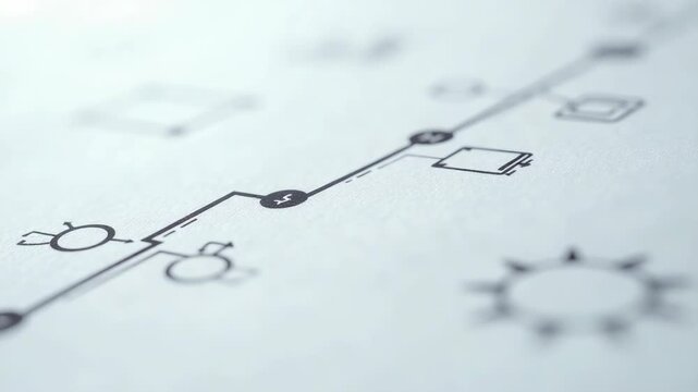 Video A detailed view of a diagram printed on a sheet of paper, useful for presentations and reports