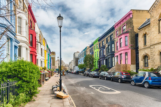 Picturesque buildings in Lancaster Road, London, England, UK