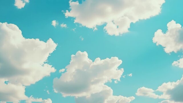 Video A small plane soaring through a cloud-filled blue sky