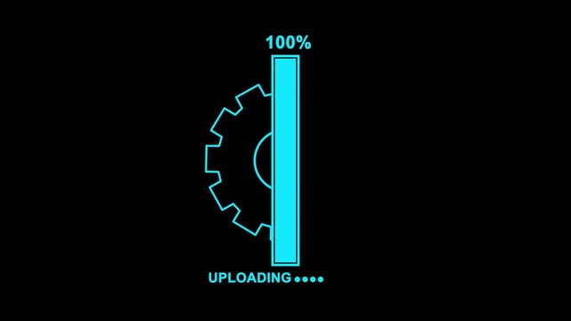  Uploading Loading bar animation with software update and settings icons. High quality 4K motion graphics with clean modern style.