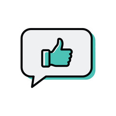 Obraz premium Thumbs Up Icon Within Speech Bubble.