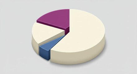 Obraz premium 3D Pie Chart with Colored Segments.