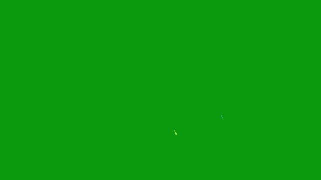Colorful confetti falling celebration overlay on green screen
