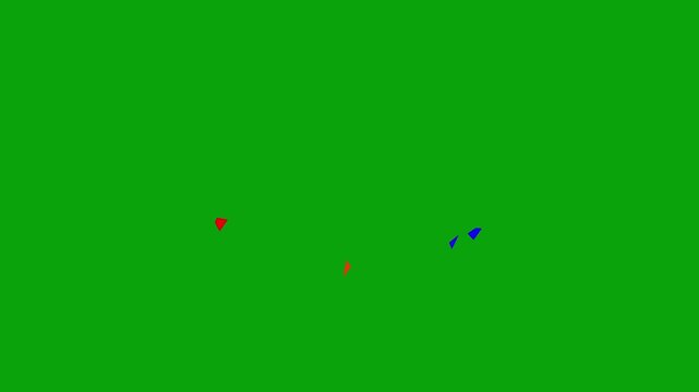Colorful confetti burst overlay animation on green screen chromakey