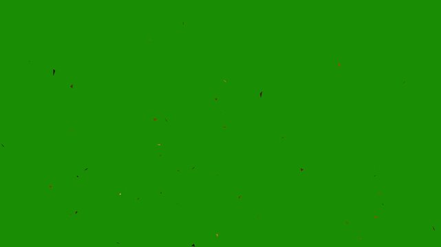 gold color confetti rain overlay animation on green screen overlay