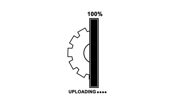  Uploading Loading bar animation with software update and settings icons. High quality 4K motion graphics with clean modern style.