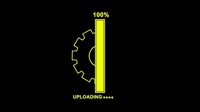  Uploading Loading bar animation with software update and settings icons. High quality 4K motion graphics with clean modern style.