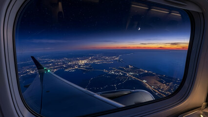 Fototapeta premium view from airplane window