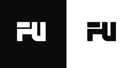 Fototapeta premium Bold FU letter monogram logo vector