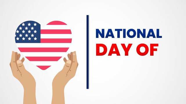 National Day of Prayer: Hands Holding US Flag Heart, Patriotic Symbolism for America
