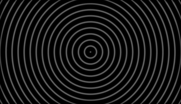 Abstract Concentric Circles Pattern on Black Background