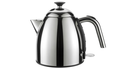 Polished Stainless Steel Electric Kettle with Black Lid