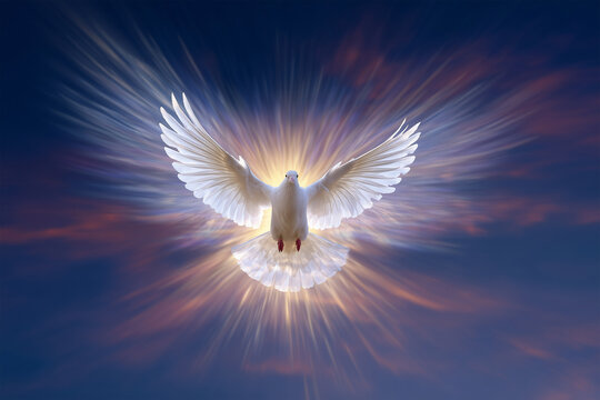 Heavenly Vision of Holy Spirit &ndash; Guiding Light Dove in Spiritual Atmosphere