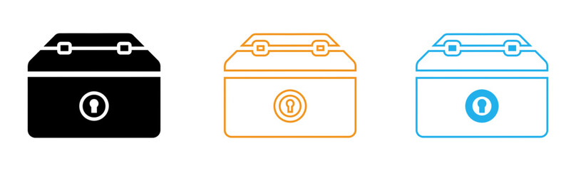 Colorful illustration of a safe with a keyhole