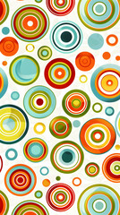 Fototapeta premium Colorful concentric circles creating a playful retro pattern