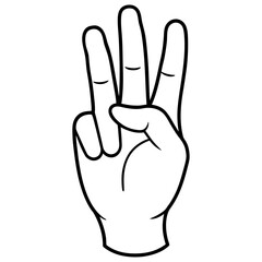 Obraz premium Hand Sign Graphics Design Set – Minimal Gesture Icons for Creative Projects
