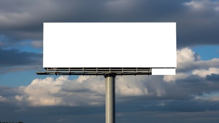 Blank billboard against a cloudy sky