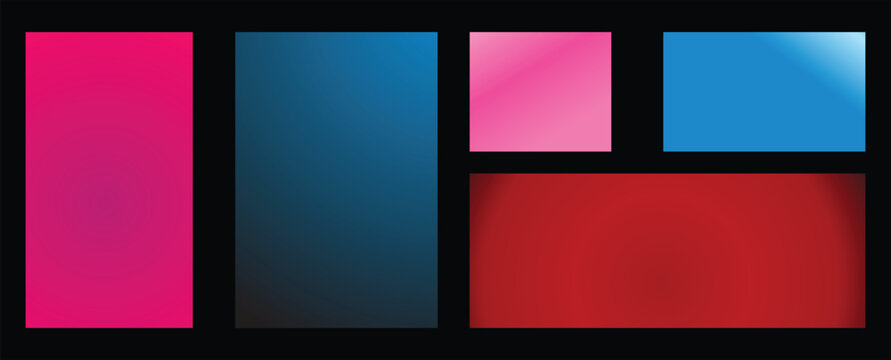 Greadient vector 5 colur background.Pastel tone purple pink blue gradient defocused abstract photo smooth lines pantone color background