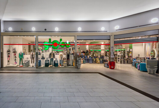 Cuneo, Italy - February 6, 2026: Globo store in a shopping mall, a well-known Italian chain specializing in the retail sale of footwear, clothing, and accessories.