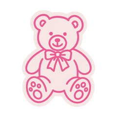 Obraz premium PNG Cute pink teddy bear illustration.