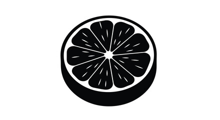 A striking black silhouette of a halved citrus fruit © MST