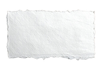 Obraz premium Rough textured paper sheet isolated PNG, handmade deckle edge paper for graphic design and scrapbooking