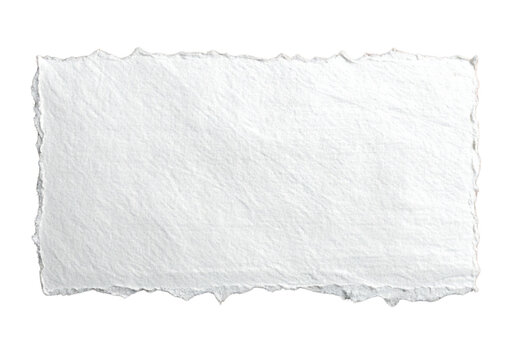 Rough textured paper sheet isolated PNG, handmade deckle edge paper for graphic design and scrapbooking