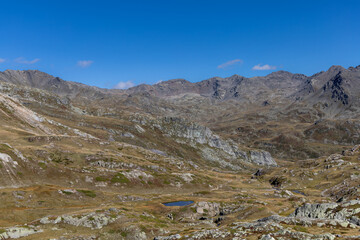 Fototapeta premium Panoramic mountain view in the Cerces Massif, Savoie, French Alps