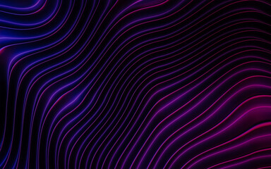 Obraz premium Dynamic abstract background of undulating parallel lines in vibrant neon purple and electric blue, creating a sense of energy and fluid motion