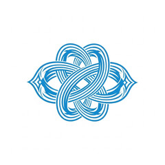 Fototapeta premium Blue Celtic Knotwork Interconnected Loops Design Element.