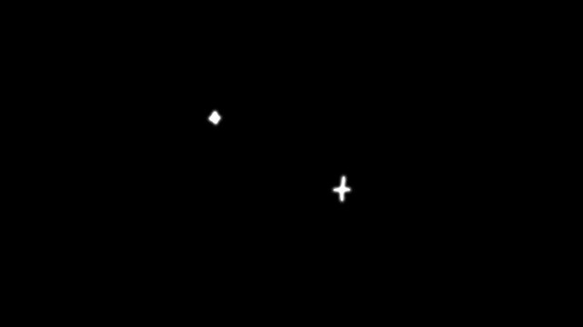 Twinkling handwriting stars Sparkle, white cartoon, star blinking animation on black screen background. white cartoon, doodles stars, blinking light effect 2d Alpha channel video.