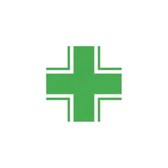 Obraz premium Green Medical Cross Symbol Health Sign.