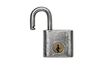 Naklejka premium Unlocking security and accessibility with open metal padlock