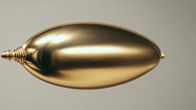 Golden metallic ornament luxury decorative object isolated studio minimal design
