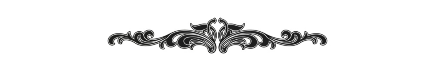 Obraz premium Decorative ornament design element on black background